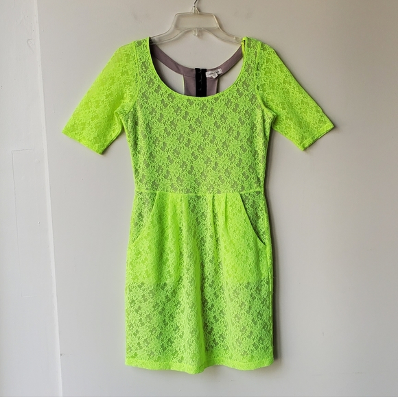 silence + noise Dresses & Skirts - Silence + Noise Neon Lace Dress